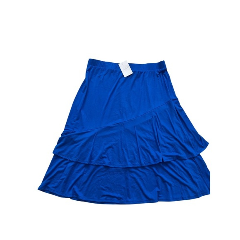 Bellino USA Royal Blue Tiered Ruffle Midi‎ Skirt XLarge